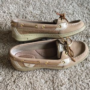 Gold glitter sperry top-sider